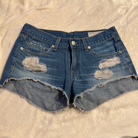 rag and bone distressed denim shorts size 24 - Picture 1 of 11
